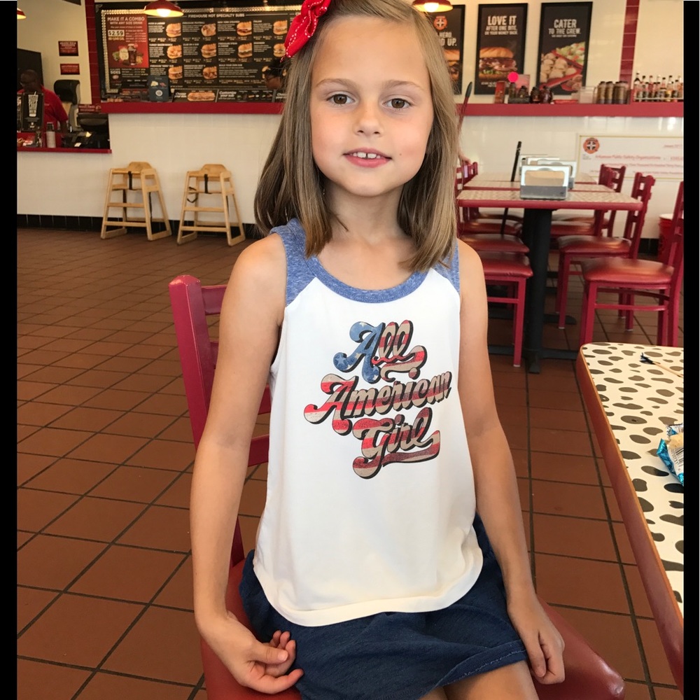 All American girl tank and matching blue skort  6x